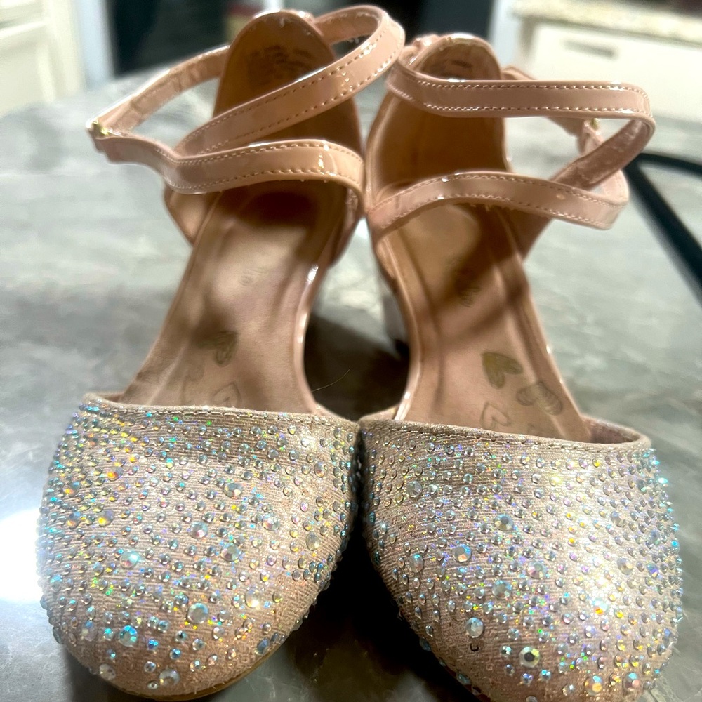 Girls dress shoes, rhinestones , worn once, size 13